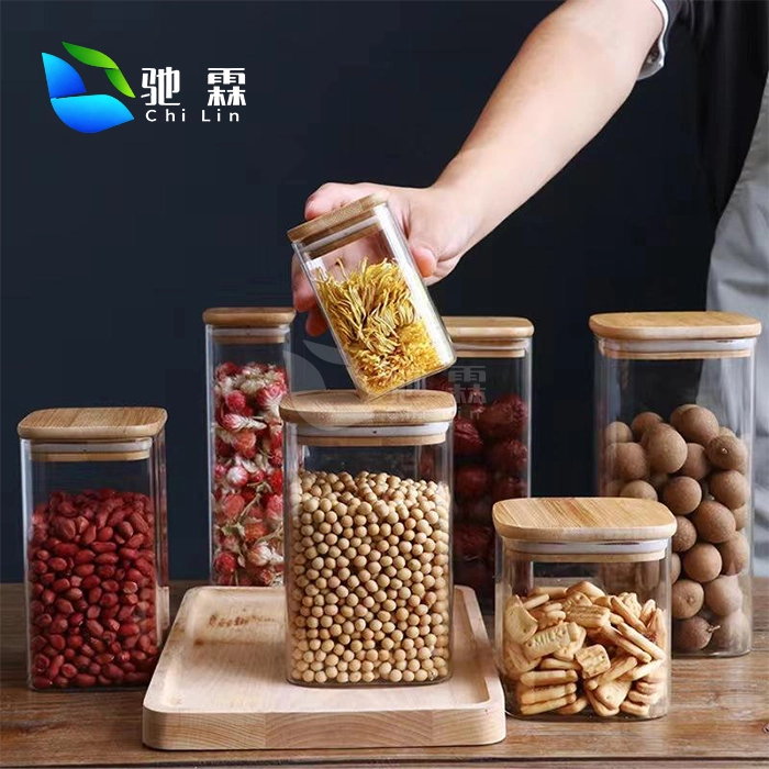 small glass canisters with lids